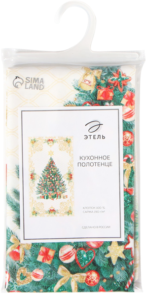 Изображение Полотенце 40*73см для кухни Этель рождество золотистое Уральская Мануфактура м/у, 1 шт