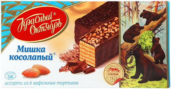 Изображение Торт вафельный Мишка косолапый ОК Красный Октябрь кор, 220 г