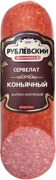 Изображение Колбаса варено-копченая Рублевский сервелат коньячный Рублевский МПЗ в/у, 300 г