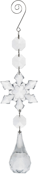 Изображение Подвеска 25см пластик Анна Лафарг снежинка с кристаллом Далянь Ол Брайт , 1 шт