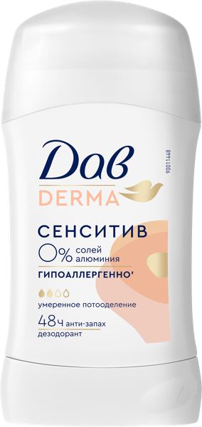 Изображение Дезодорант стик женский Дав дерма сенситив АрнестЮниРусь ООО п/у, 40 мл