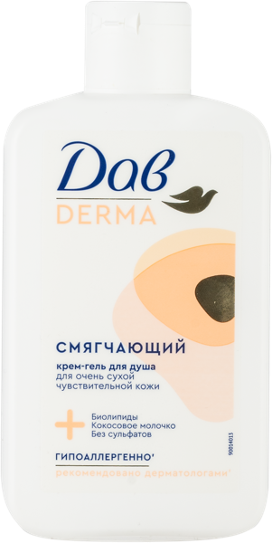 Изображение Гель-крем для душа Дав дерма смягчающий АрнестЮниРусь ООО п/у, 280 мл