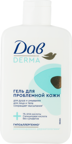 Изображение Гель для душа Дав дерма гипоаллергенный АрнестЮниРусь ООО п/у, 280 мл