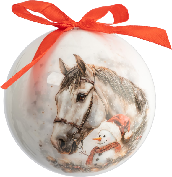 Изображение Шар 7см пластик Анна Лафарг конь и снеговик Цюаньчжоу Шуньфу п/у, 1 шт