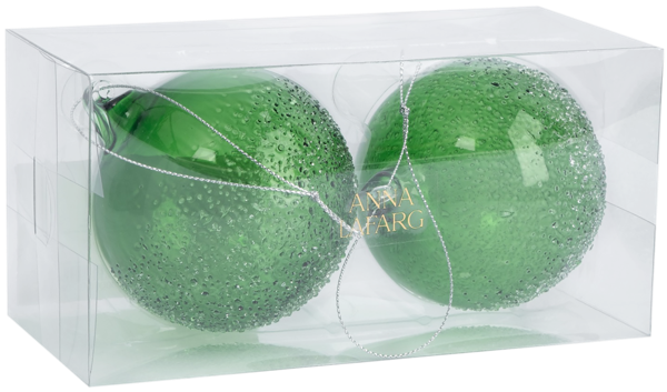 Изображение Шар 8см стекло Анна Лафарг зеленый изморозь Анна Лафарг п/у, 2 шт