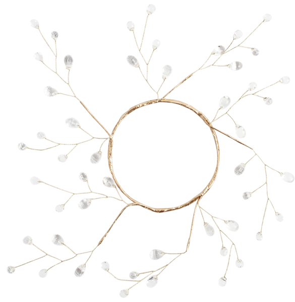 Изображение Венок 20см для чайной свечи Анна Лафарг золотистый кристаллы Далянь Деко Мей , 1 шт