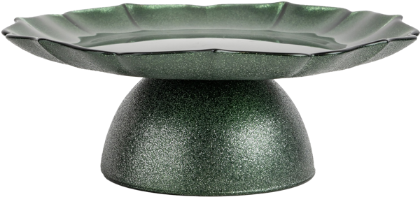 Изображение Блюдо 21*8см на ножке Анна Лафарг севилья зеленое стекло Арджа Джам , 1 шт