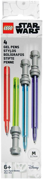 Изображение Ручки цветные гелевые Лего Зведные войны световые мечи Гонконг Лтд п/у, 4 шт