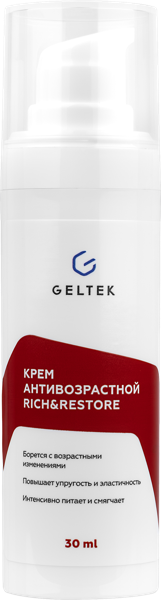 Изображение Крем для всех типов кожи лица Гельтек антивозраст с пептидами ООО Гельтек-Медика п/у, 30 мл
