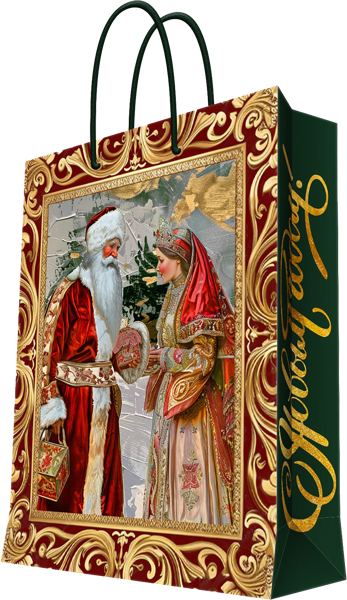 Изображение Пакет 26*32см бумажный Феникс Презент новый год красный Феникс-Презент ООО , 1 шт