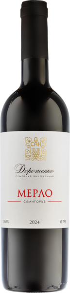 Изображение Вино красное сухое Мерло Доротенко 2024 Долина Семигорья с/б, 0,75 л