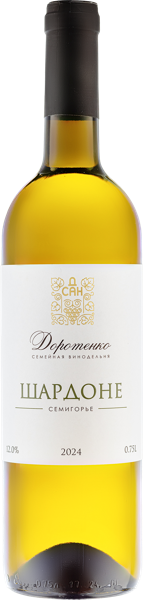 Изображение Вино белое сухое Шардоне Доротенко 2024 Долина Семигорья с/б, 0,75 л
