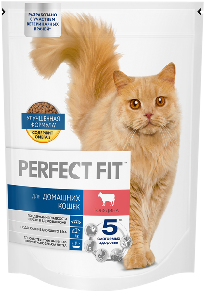 Изображение Корм для домашних кошек Перфект Фит говядина Марс м/у, 650 г