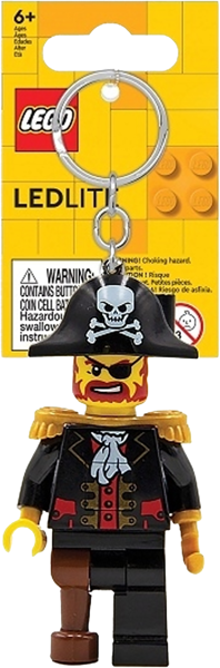Изображение Брелок с фонариком для ключей Лего капитан кирпичная борода Айкью Хонг к/у, 1 шт