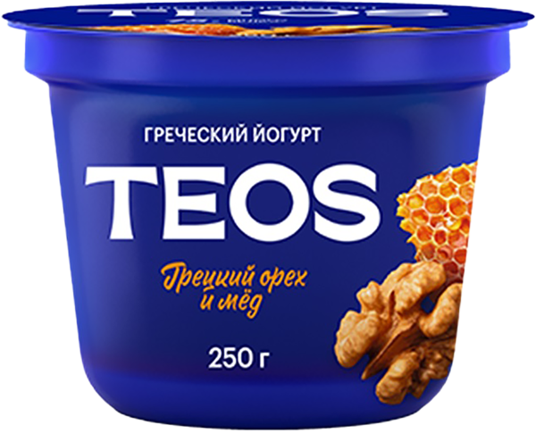 Изображение Йогурт 2% греческий Теос грецкий орех мед Савушкин продукт п/б, 250 г