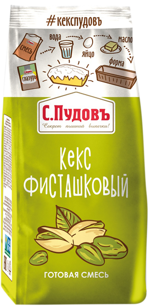 Изображение Смесь для выпечки С.Пудовъ кекс фисташковый Хлебзернопродукт м/у, 300 г