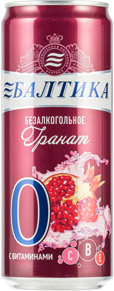 Изображение Пивной напиток 0,5% б/а Балтика №0 гранат Балтика ПК ж/б, 0,33 л