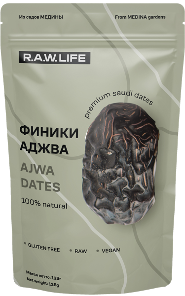 Изображение Финики сушеные Рав лайф аджва РоуЛайф м/у, 125 г