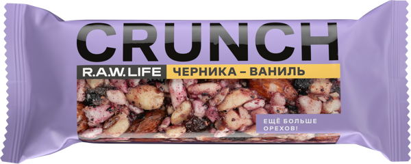 Изображение Батончик ореховый без сахара Рав лайф черника ваниль РоуЛайф м/у, 30 г