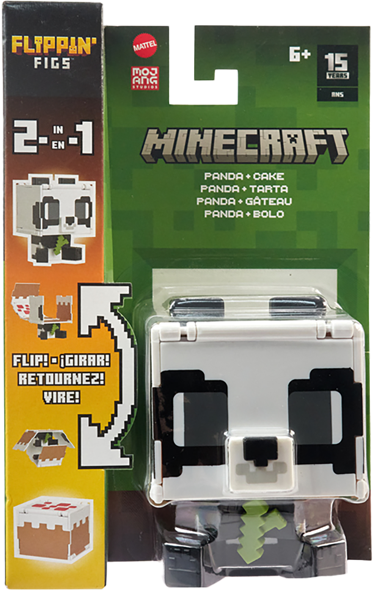 Изображение Фигурка 9см Майнкрафт панда флиппин фигс 2в1 Маттэл к/у, 1 шт