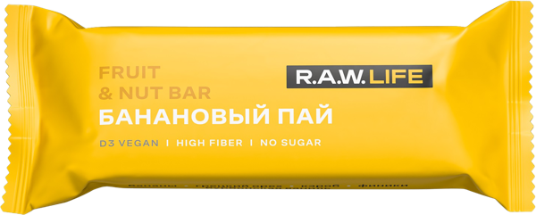 Изображение Батончик фруктово-ореховый Рав лайф банановый пай РоуЛайф , 47 г