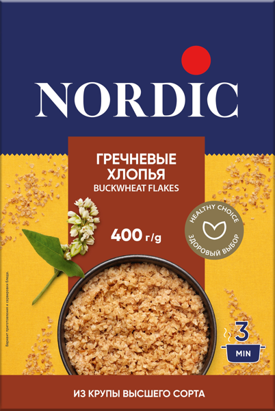 Изображение Хлопья гречневые Нордик 3 мин Копэкер Агро кор, 400 г