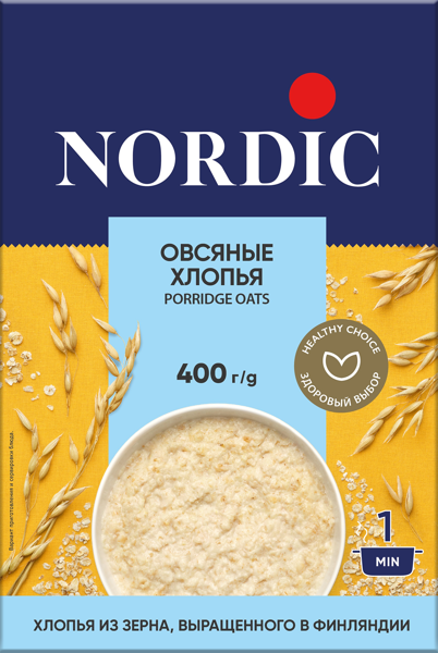 Изображение Хлопья овсяные Нордик 1 минута Копэкер Агро кор, 400 г