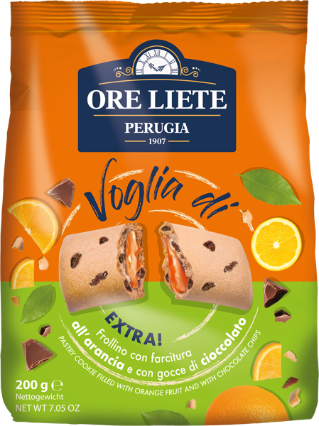 Изображение Печенье с начинкой Оре Лиете из Умбрии апельсин и шоколад Тедеско м/у, 200 г