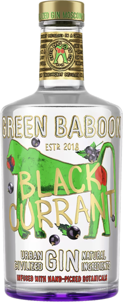 Изображение Джин 40% Грин Бабун блэк куррант Новабев Групп с/б, 0,5 л