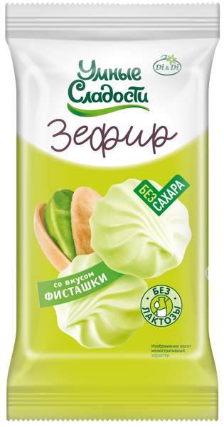 Изображение Зефир без сахара Умные сладости фисташка Ди энд Ди м/у, 50 г