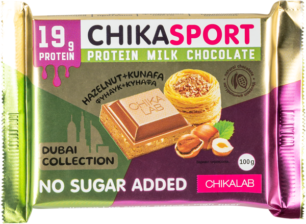 Изображение Шоколад протеиновый Чикалаб фундучная паста катаифи Фитнес Фуд м/у, 100 г
