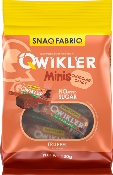 Изображение Батончик минис без сахара Снэк фабрик Квиклер трюфель Фитнес Фуд м/у, 130 г