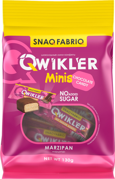 Изображение Батончик минис без сахара Снэк фабрик Квиклер марципан Фитнес Фуд м/у, 130 г