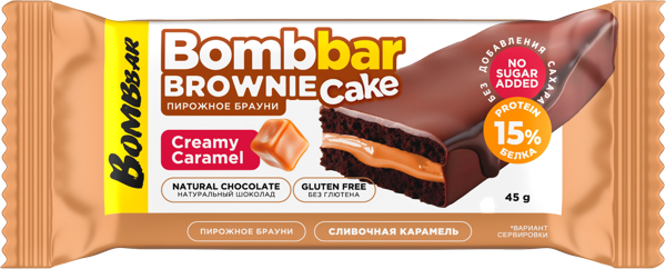 Изображение Пирожное протеиновое Бомббар сливочная карамель Фитнес Фуд м/у, 45 г