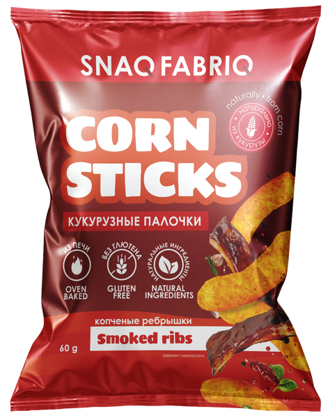 Изображение Чипсы кукурузные без глютена Снэк фабрик копченые ребрышки Фитнес Фуд м/у, 60 г
