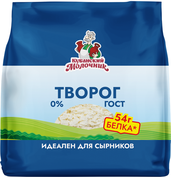 Изображение Творог 0% Кубанский Молочник обезжиренный Ленинградский СК м/у, 300 г