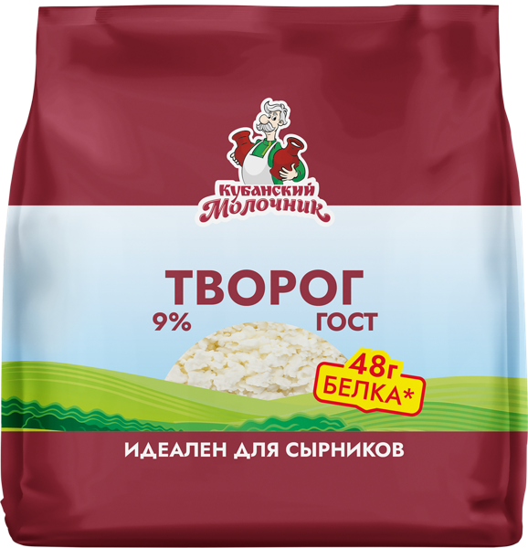 Изображение Творог 9% Кубанский Молочник Ленинградский СК м/у, 300 г