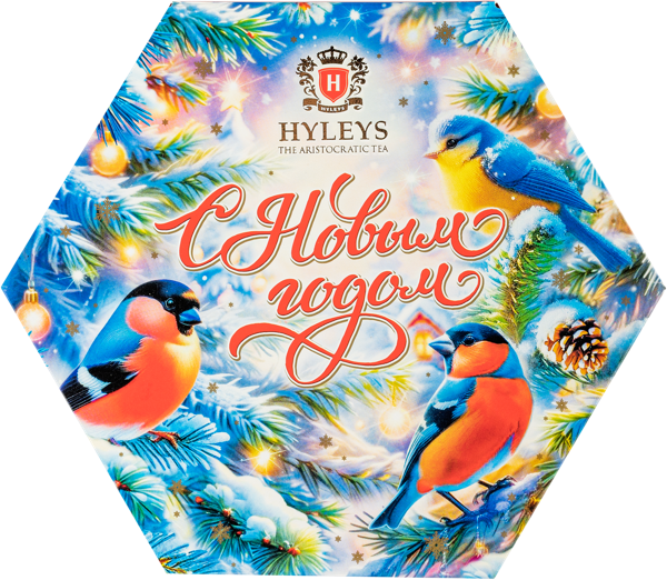 Изображение Чай ассорти в пакетиках Хэйлис с новым годом снегири Пэтрон кор, 36*2 г
