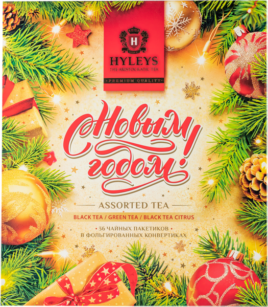 Изображение Чай ассорти в пакетиках Хэйлис с новым годом песочный Пэтрон кор, 36*2 г