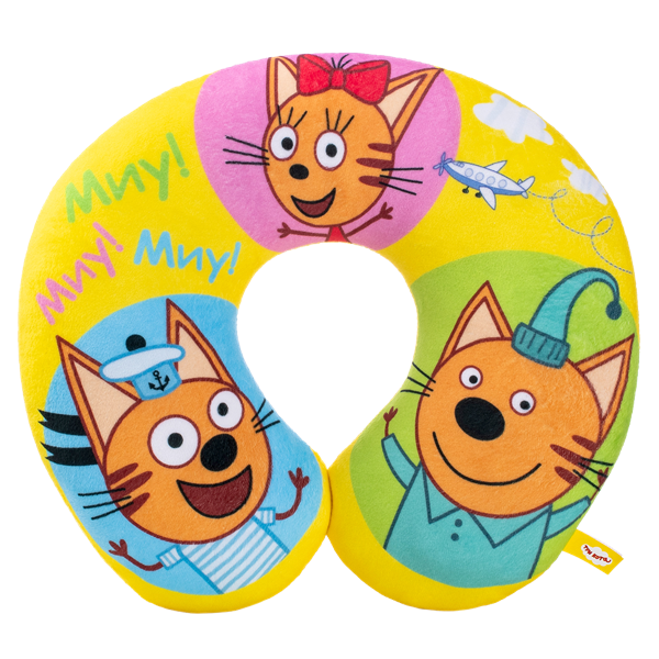 Изображение Подушка дорожная 7см Дрим мейкерс три кота Волшебный остров м/у, 1 шт