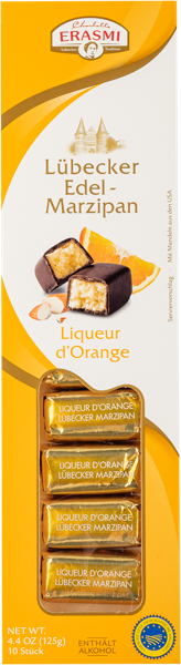 Изображение Конфеты в шоколаде Эрасми апельсин и марципан 35% Эрасми Карстенс кор, 125 г