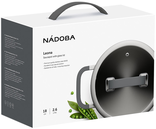Изображение Кастрюля 2,6л с крышкой Надоба леона нерж сталь Надоба кор, 1 шт