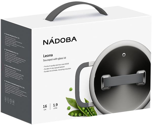 Изображение Кастрюля 1,9л с крышкой Надоба леона нерж сталь Надоба кор, 1 шт