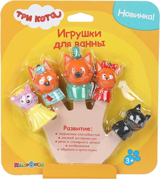 Изображение Игрушка для ванны Капитошка пальчик театр три кота Шанту Сити к/у, 1 шт