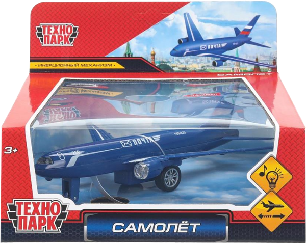 Изображение Самолет 18,5см инерционный Технопарк почта Хуада Той к/у, 1 шт