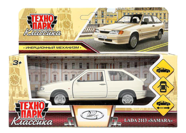 Изображение Машина 12см инерционная Технопарк ваз 2113 самара беж Хуада Той к/у, 1 шт