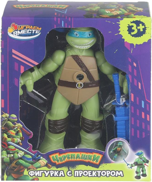 Изображение Фигурка 15см Играем вместе черепашка с проектором Шанту Сити к/у, 1 шт