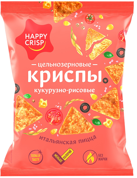 Изображение Чипсы кукурузно-рисовые Хэппи Крисп итальянская пицца Евро Фудс м/у, 50 г
