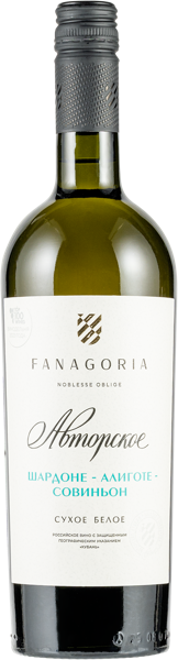 Изображение Вино белое сухое стиль №1 Шардоне Алиготе Совиньон ЗГУ авторское Фанагория с/б, 0,75 л
