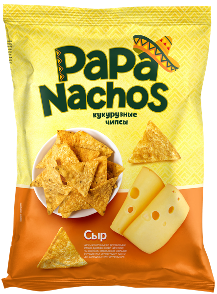 Изображение Чипсы кукурузные Папа Начос сыр Евро Фудс м/у, 150 г